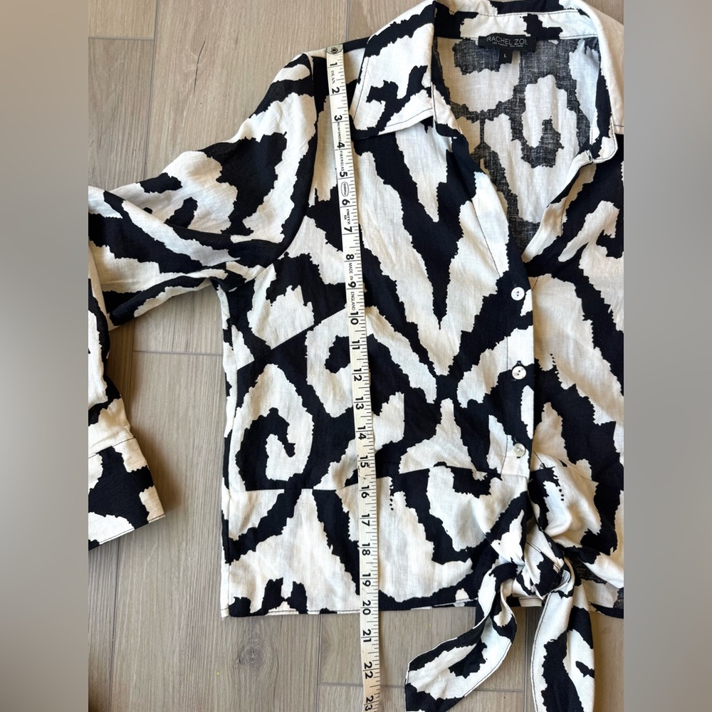 Rachel Zoe Printed Linen/Rayon 2 Piece set. Wide leg pant Sz L EUC Resort Wear - Picture 9 of 16
